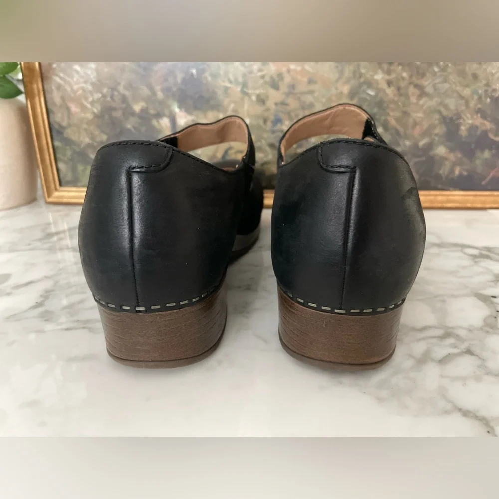 Dansko Beatrice Mary Jane Black Burnished Leather Size 40 - Picture 7 of 11